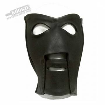 Black Leather Bondage Hood