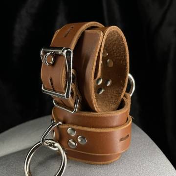Genuine Leather Soft Wrist + Ankle Restraints [O rings]