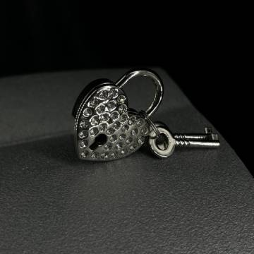Heart Shaped Lock With Rhinestones
