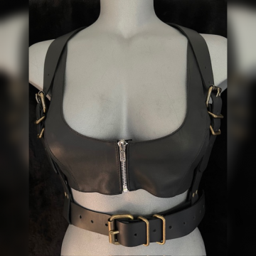 Black Leather Suspender Harness