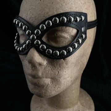 Leather Mask With Round Studs