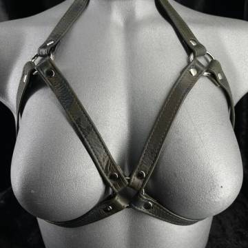 Green Camo Garment Leather Bra Harness