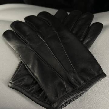 Black Leather Police Gloves