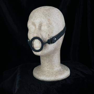 Black Leather Strap Silicone Ring Gag