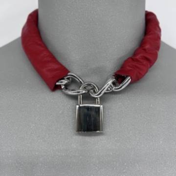 Leather Wrapped Chain Collar