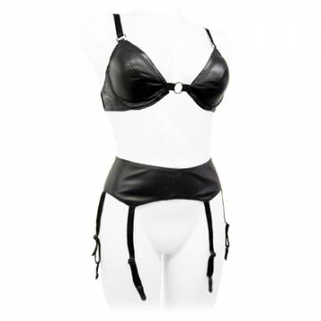 Black Leather Garter Belt