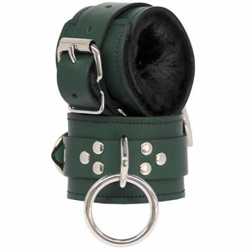Leather And Fleece Bondage Cuffs