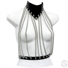 Waterfall Chain And Collar Bra Top Waterfall Chain And Collar Bra Top