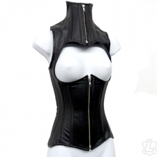 Black Leather Waist/Neck Bolero Corset Black Leather Waist/Neck Bolero Corset