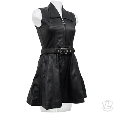 Black Leather Flirty Dress