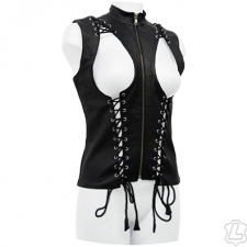 Black Leather Exposure Top Black Leather Exposure Top