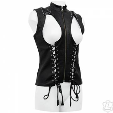 Black Leather Exposure Top