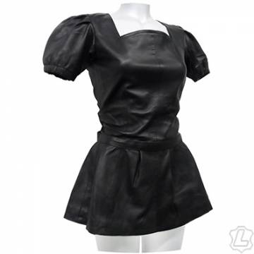 Flared Leather Dress