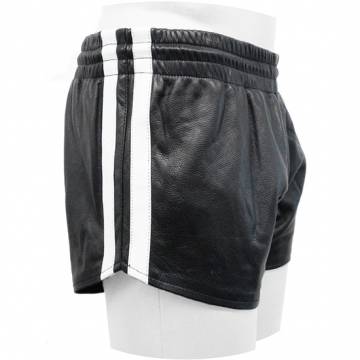Leather Shorts With Side Stripes