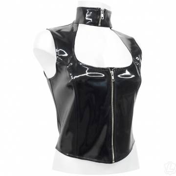 Shiny PVC Top With Collar