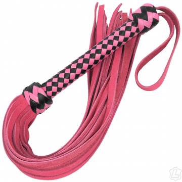 Pink And Black Leather Flogger