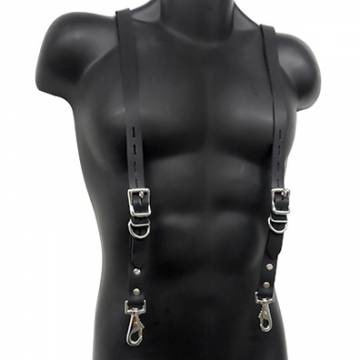 Thin Width Leather Suspenders