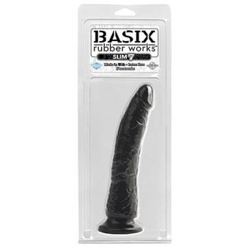 Basix 7 Inch Black Dildo
